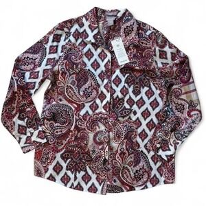 NWT Chico's paisley button down shirt Size: OP